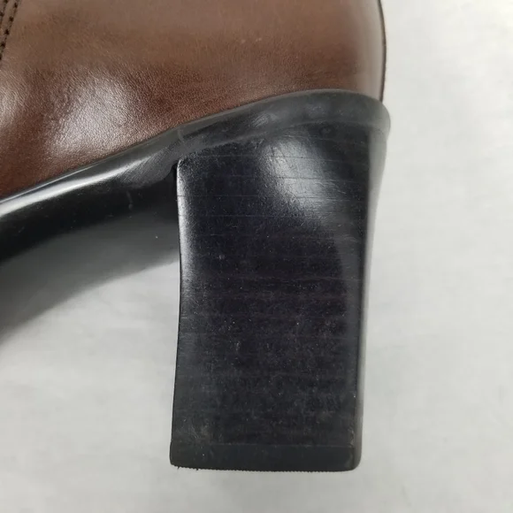 Antonio Melani brown leather ankle/chunky heel boots 9.5 M - Picture 10 of 13